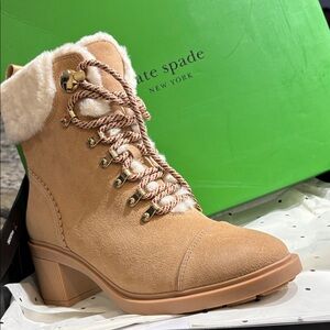 Kate Spade Tan Winter Boots with Faux Fur
